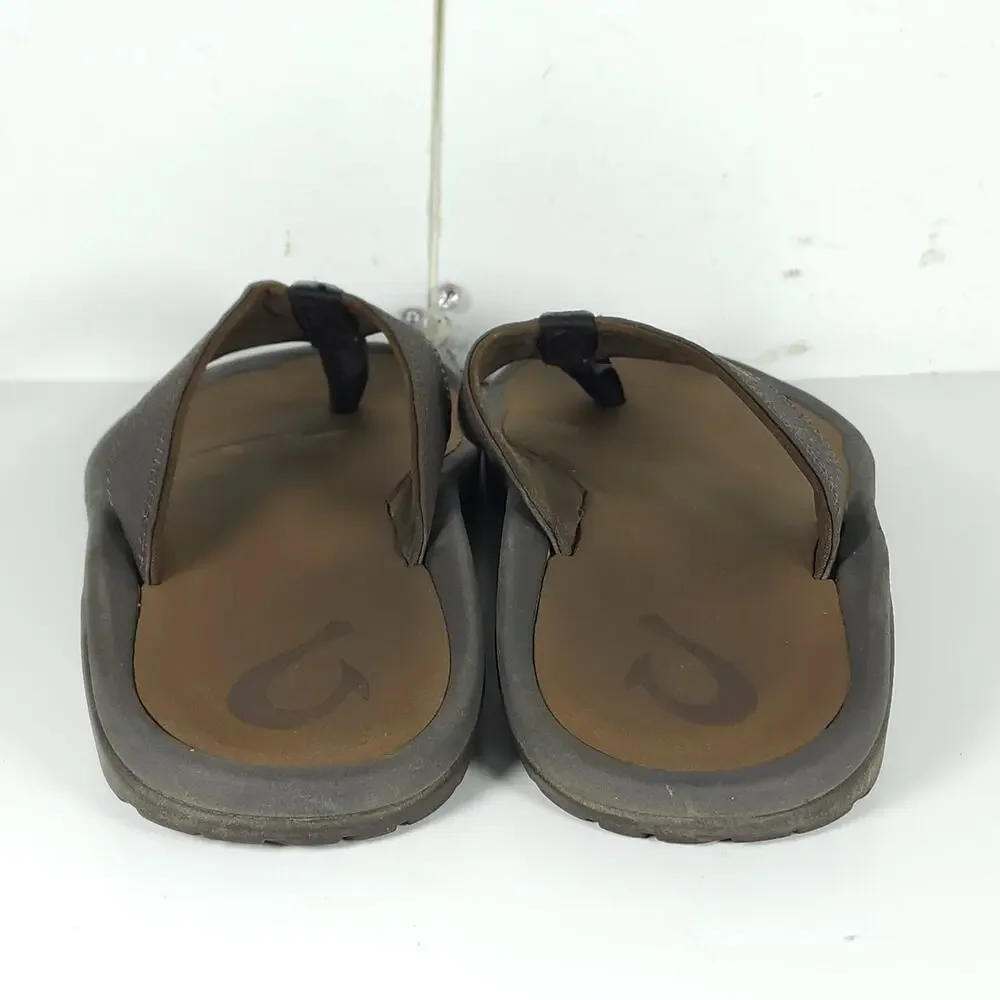 Olukai Men's Ohana US9 Brown Slip On Flat Thong Sandals